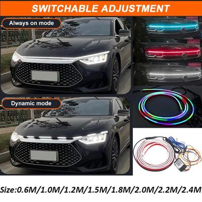 LED Dekoratyvinės Lemputės Automobilio Gaubtui Lanksti Dienos Šviesų Juosta Universali Dekoratyvinė Lempa Priekinio Žibinto Juosta