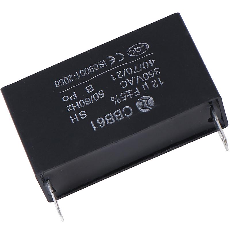 Black 12Uf Generator Capacitor Generator Cbb61 12Uf 50/60Hz 350Vac Fan Motor