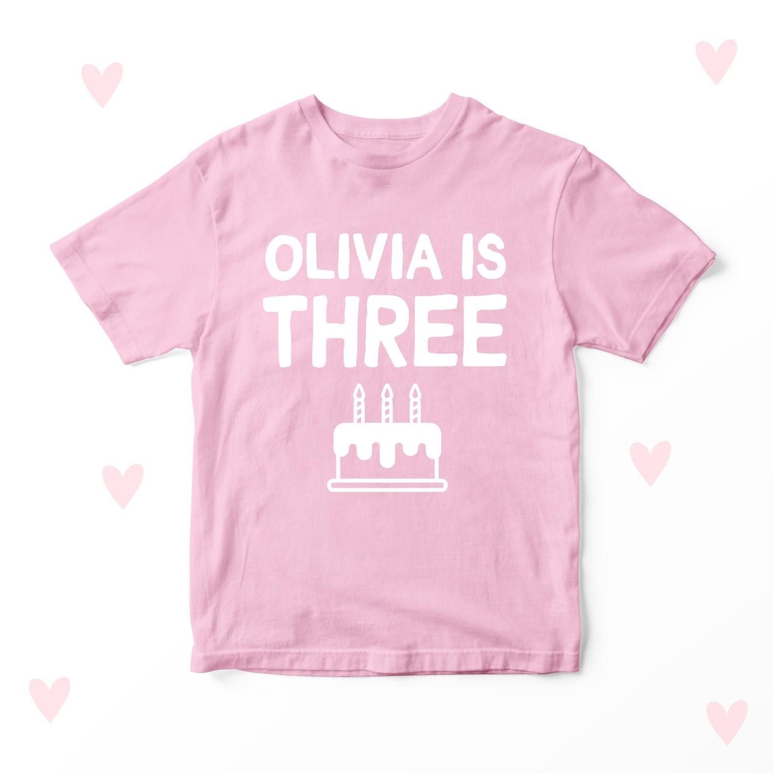 3rd Birthday Kids T-shirt Personalised Outfit Toddler Birthday Party Boys Girls Gift 130