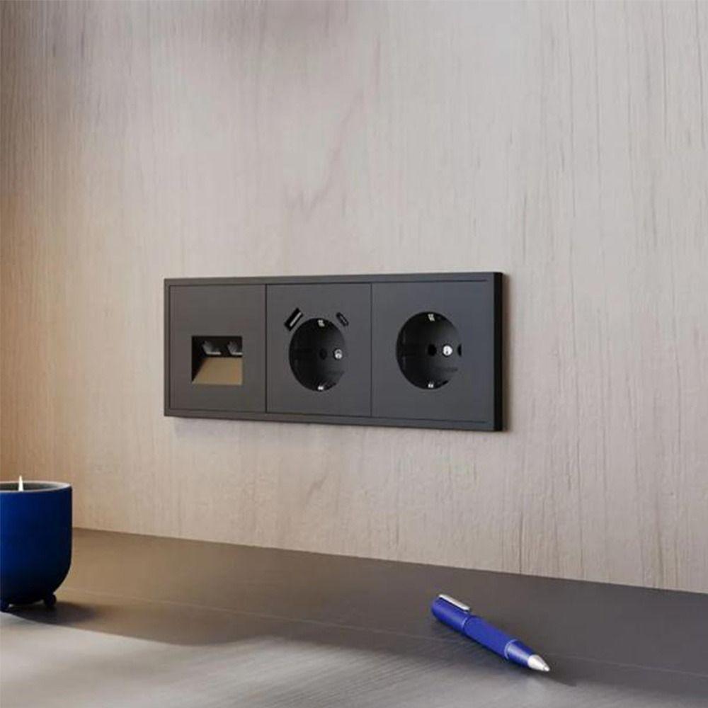 Modern EU Standard Wall Power Plastic Frame Single Electrical Wall Plug Wall Electric Sockets Germany Russia