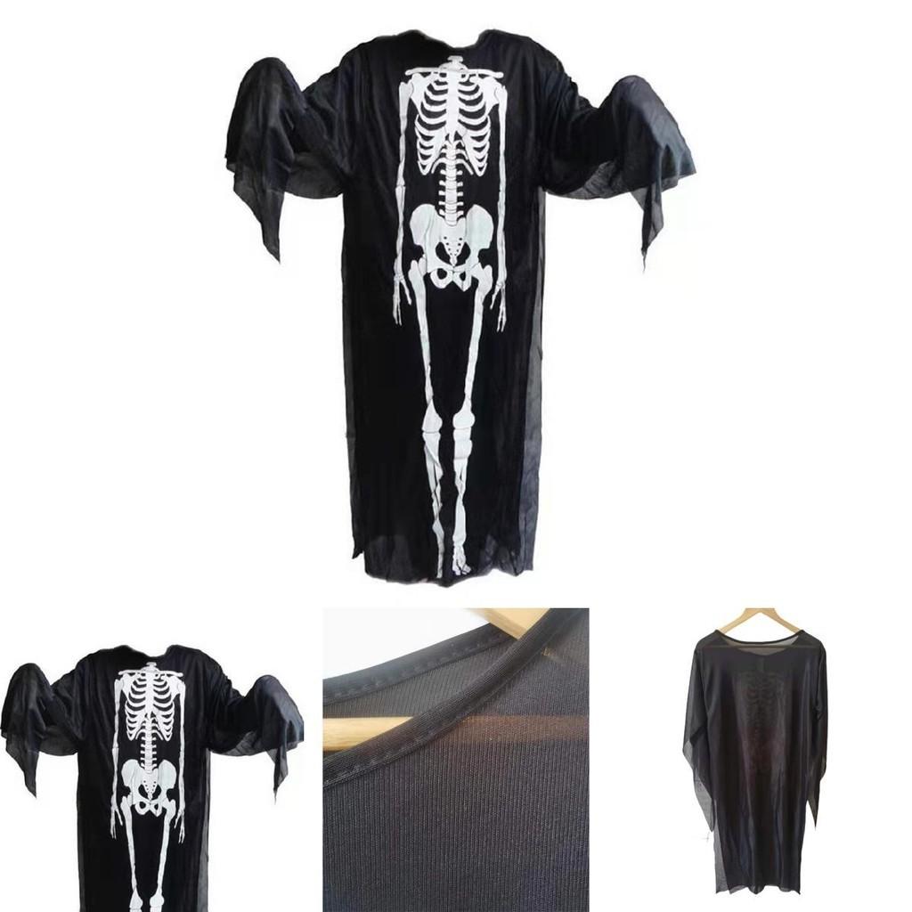 Silky And Textured Halloween Skeleton Ghost Cosplay Costume Set