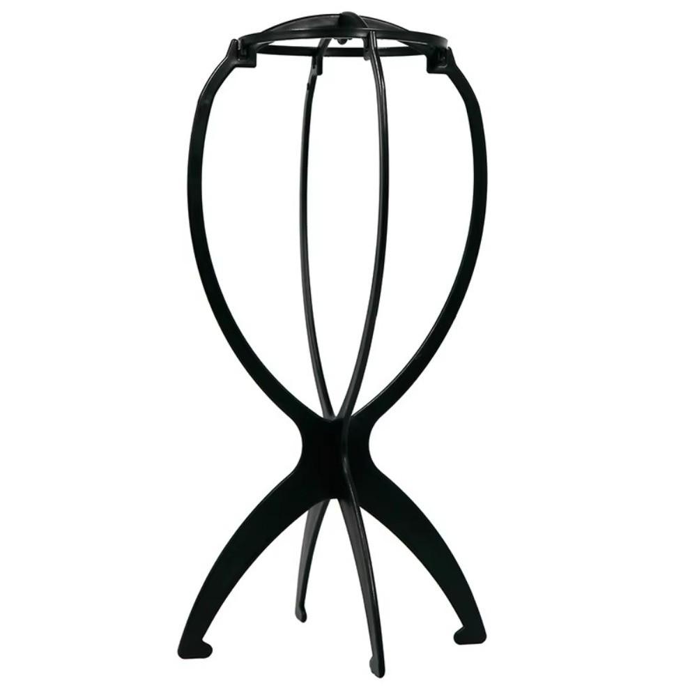 Hollow Portable Folding Wig Stand Adjustable Cap Holder Rack  Haircut Training чёрный
