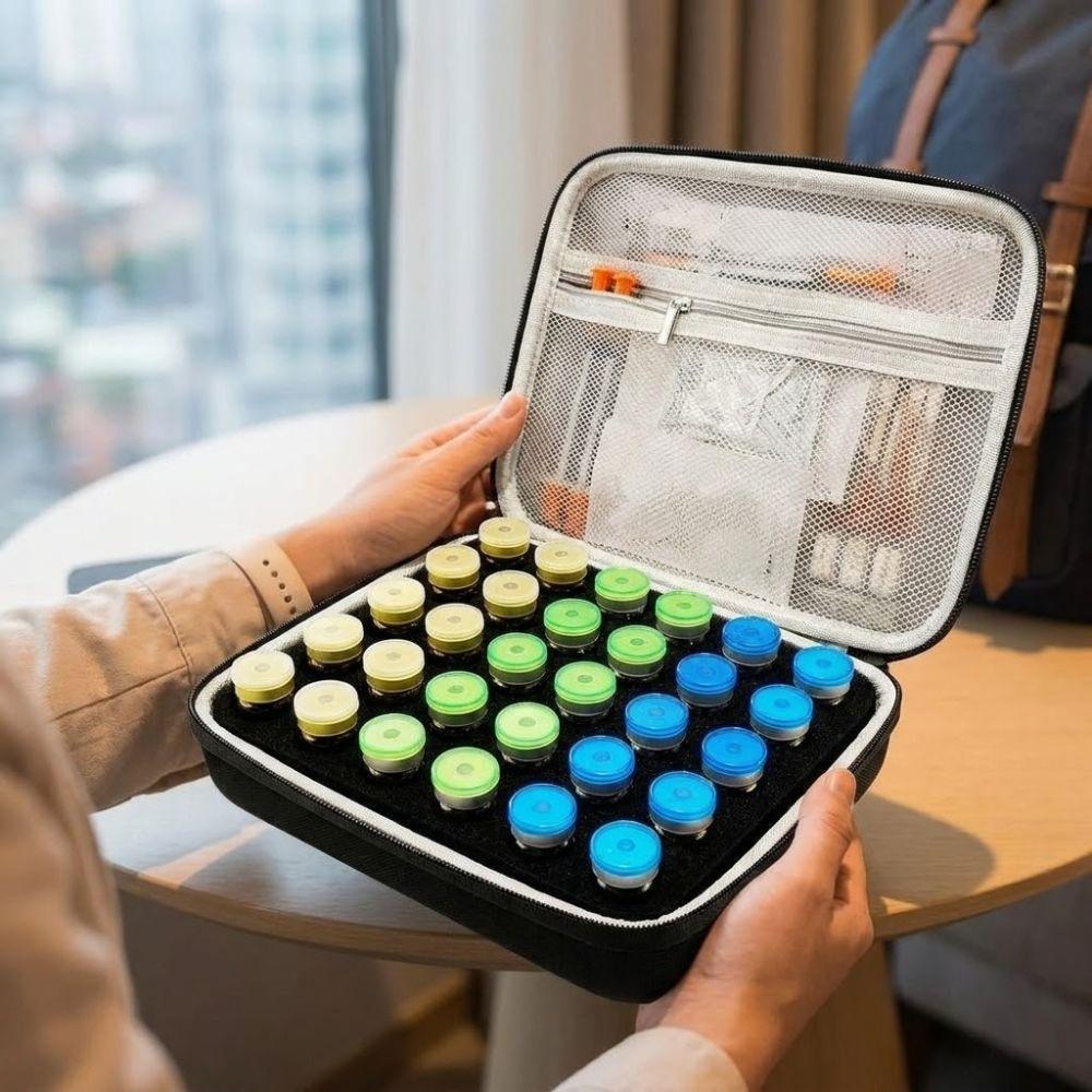 30 Slots Insulin Vial Storage Case Foam Protective Insulin Carrying Case For Home Travel