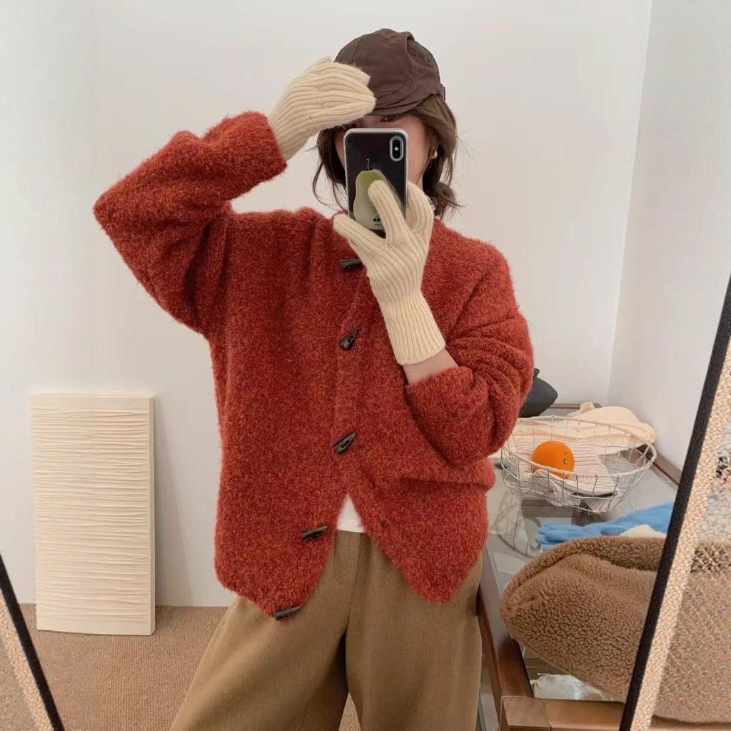 Corner buckle thickened thick thread sweater jacket women's short autumn and winter 1011 new small knitted cardigan top