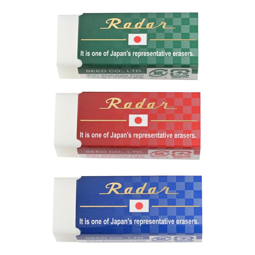 SEED Eraser JAPAN Radar 120 3 Color Assortment 30 Pieces EP-RJ-120
