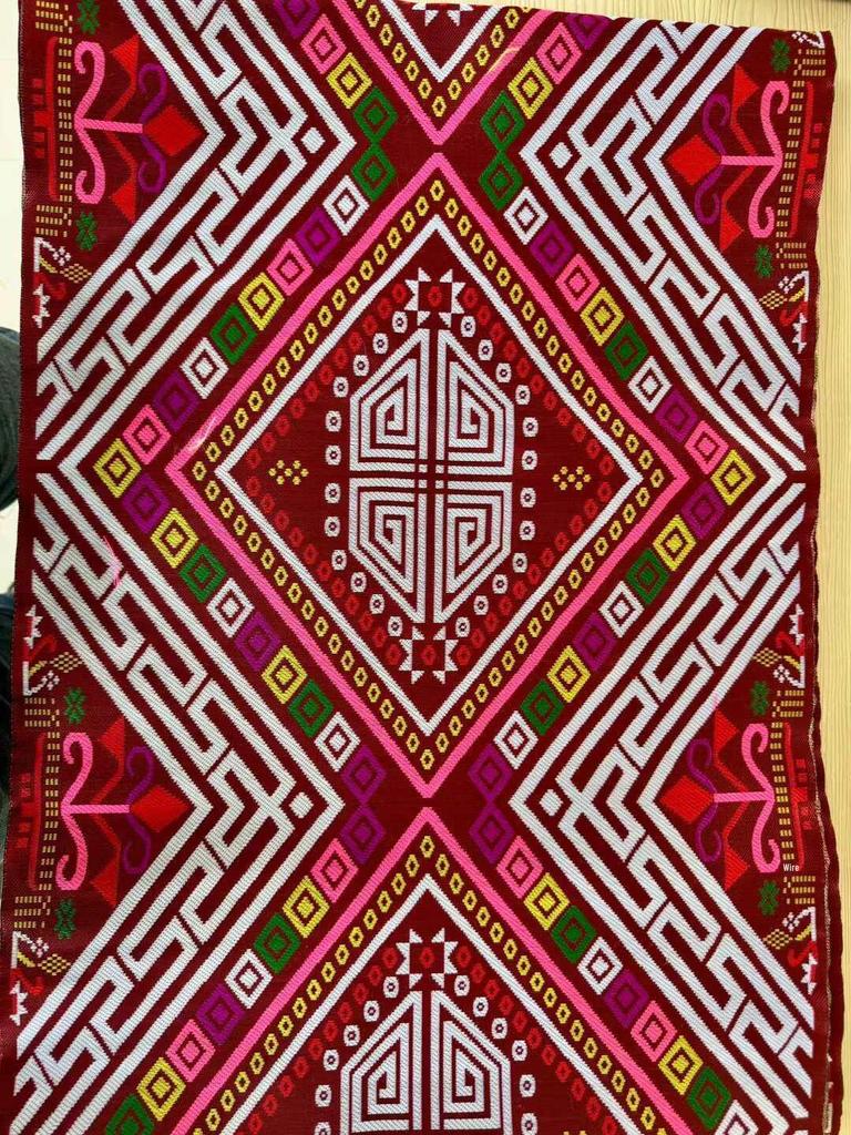 40cm Embroidered Yao Ethnic Brocade Ribbon for DIY Clothing, Wall Hanging, and Homestay Decoration.