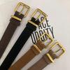 Vintage Suede Belts Ladies  Gold Alloy Waist Buckle Dress Accessories Elegant Jeans Decorative