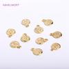 8mm 14K Gold Plated Tiny Coin Charms With Queen Avatarm,Brass Metal Round Coin Charms For Bracelet Making Accessories Wholesale