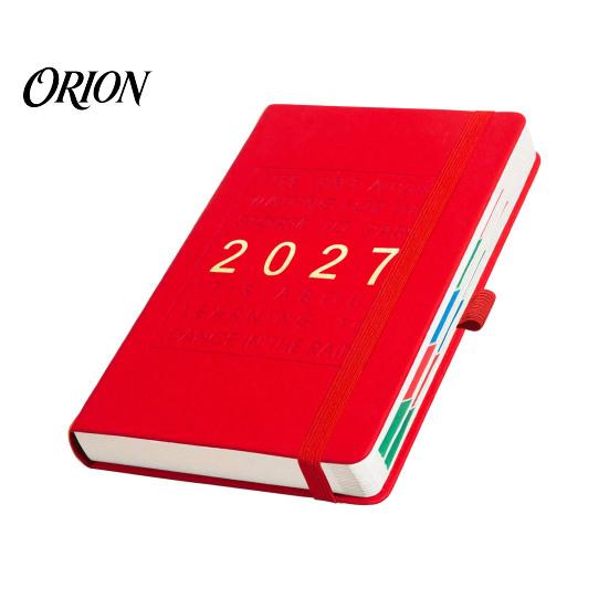 Lined Writing Notebook for Notes 2027 English Weekly Planner A5, 320 Page Schedule with Elastic Monthly Index Productivity Band & Pen Holder,
