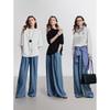 Chuyu Women's Lyocell Relaxed Wide-Leg Jeans