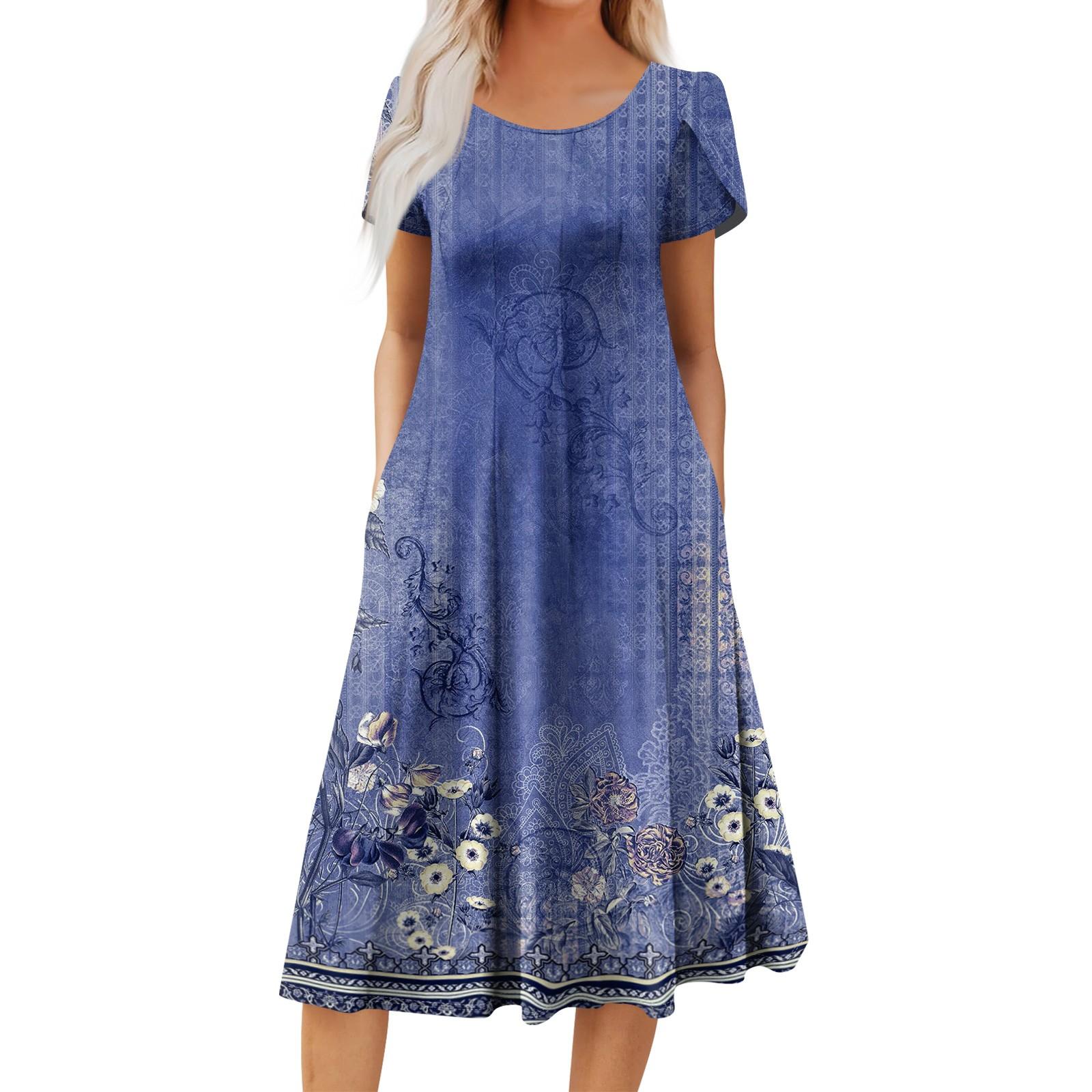 

Женское повседневное модное платье миди с круглым вырезом и коротким рукавом, модное свадебное платье для гостей XL фиолетовый