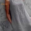 Abito Maxi Senza Maniche da Donna Abito Tank Largo Girocollo con Tasche Abito Lungo Estivo da Vacanza al Mare Outfit Estivo Casual