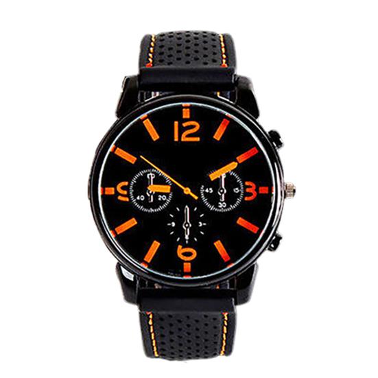 Men Fashion Numeral Dial Silicone Band Sport Analog Quartz Wrist Watch