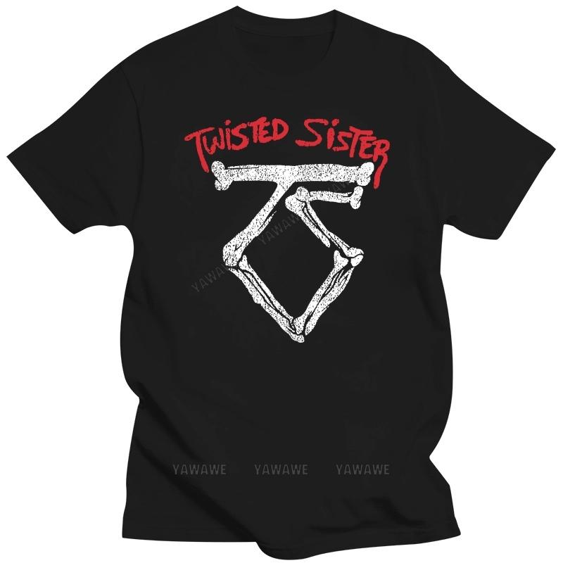 Black t shirt for male summer brand tee-shirt Funny Cotton T-Shirt Gift O-Neck Short-Sleeve Twisted Sister Rock New Men tshirts