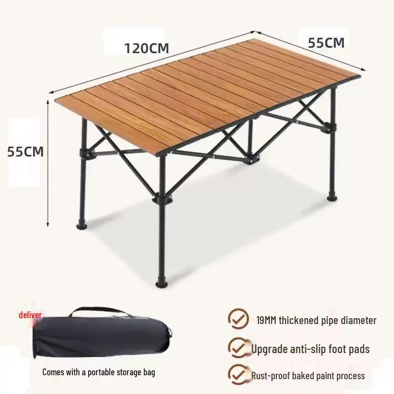 Portable Outdoor Folding Table & Moon Chair Set - Complete Camping & BBQ Gear