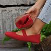 Scarpe Piatte Casual da Donna in Maglia Monocolore Slip-On Mary Jane Scarpe Comode per Camminare