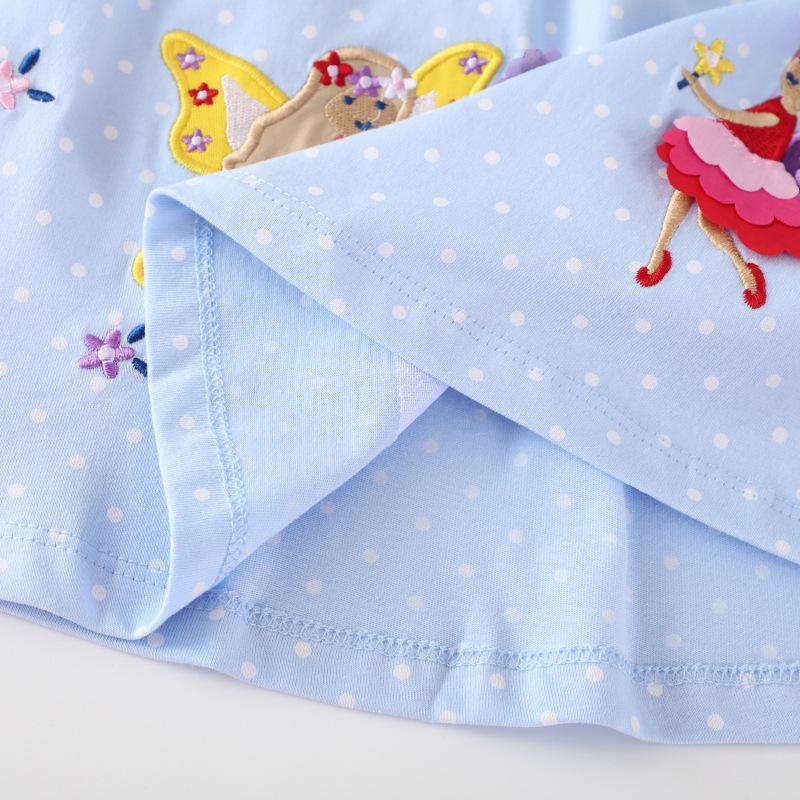 European Style Girls' Polka Dot Princess Dress - Autumn Embroidered Long Sleeve Skirt