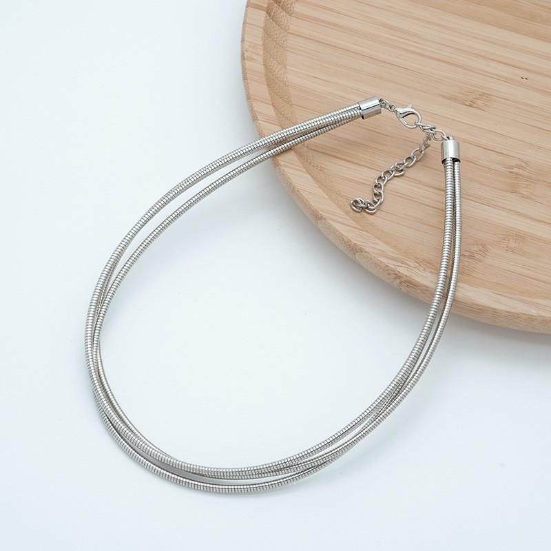 Style Versatile Flat Snake Bone Clavicle Chain Bracelet Earrings Advanced Sense Multi-Layer Personality Trendy Cool Jewelry