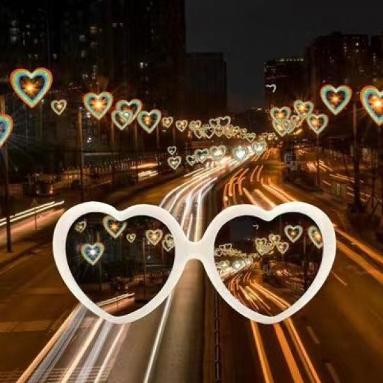 Same Style Heart-Shaped Light Effect Glasses ins Valentine's Day Gift Heart-Shaped Creative Glasses