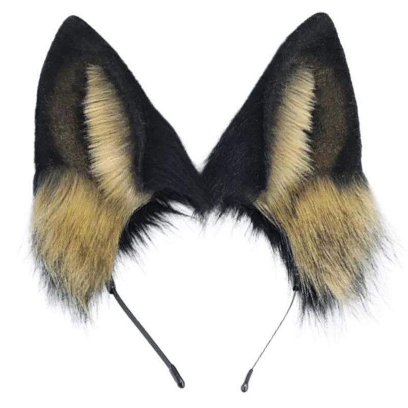 Animal Cosplays Costume Fauxs Furs Wolf Cats Foxes Wolf Fuzzy Tail Ears Headbands Halloween Party Costume Accessories