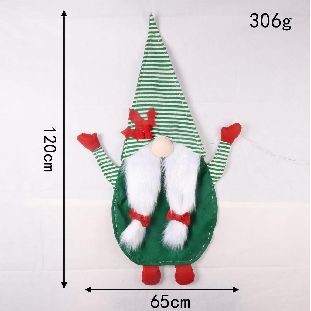 Grinch Santa Climbing Wall Christmas Ornament In Flannel