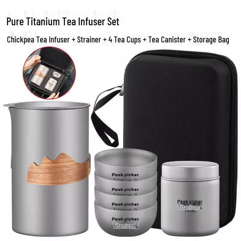 Portable Pure Titanium Travel Tea Set