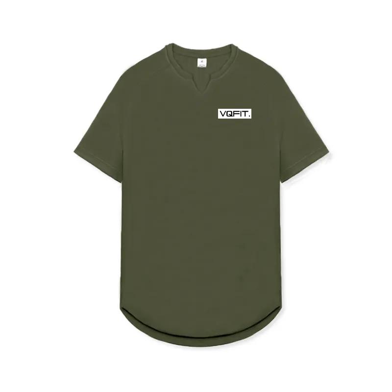 Muscleguys Men’s Sports Casual Exercise Slim Fitting V-neck Short Sleeves Tops Fitness Bodybuilder Graphic T Shirts