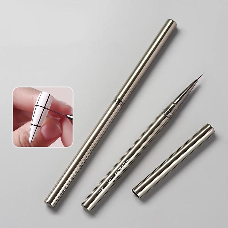 Silver Nail Liner Brush 6/9/12/15/18mm Thin Nail Art Brush for Manicure Design Pen Detail Acrylic Line Detail Drawing Painting