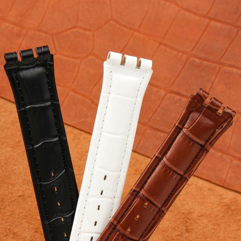 17mm 19mm Äkta Läder Klockarmband för Swatch YCS YAS YGS Armband Spänne Armband Män Sport Vattentätt Klockarmband
