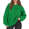 Women's Fashion Long Sleeve Solid Color Round Neck Loose Oversize Pullover Sweater Top