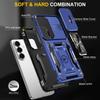 For Samsung Galaxy S26 Case Kickstand Slide Lens Lid PC + TPU Drop-Proof Phone Cover