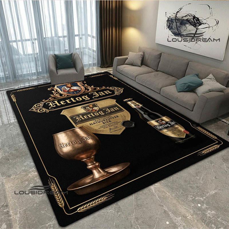 Hertog jan LOGO bedruckter Teppich Rutschfester Teppich Mode Yoga-Matte Schlafzimmerdekor Teppiche Wohnzimmer Waschraum Bodenmatte Geburtstagsgeschenk
