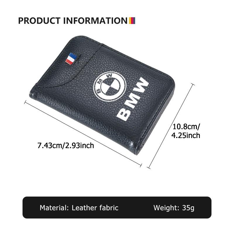 Zipper Short Wallets Multi Slots Leather Card Holder Coin Purse For BMW M Performance E36 E46 E60 E90 E91 E92 E93 F30 F20 xkhr50