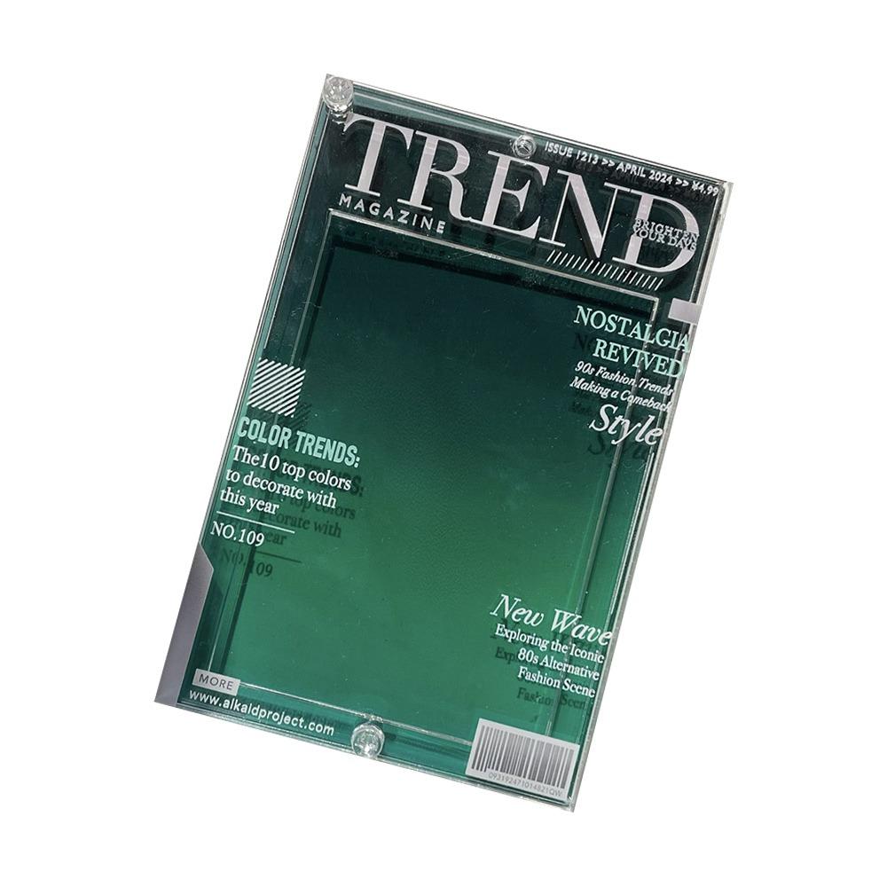 Trendy Magazine Style 3-inch Photo Frame with Bead Chain Photo Card Holder Card Display  Keychain