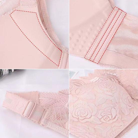 Women Floral Lace Comfort Rose Bra Seamless Front Closure No Underwire Bra Plus Size