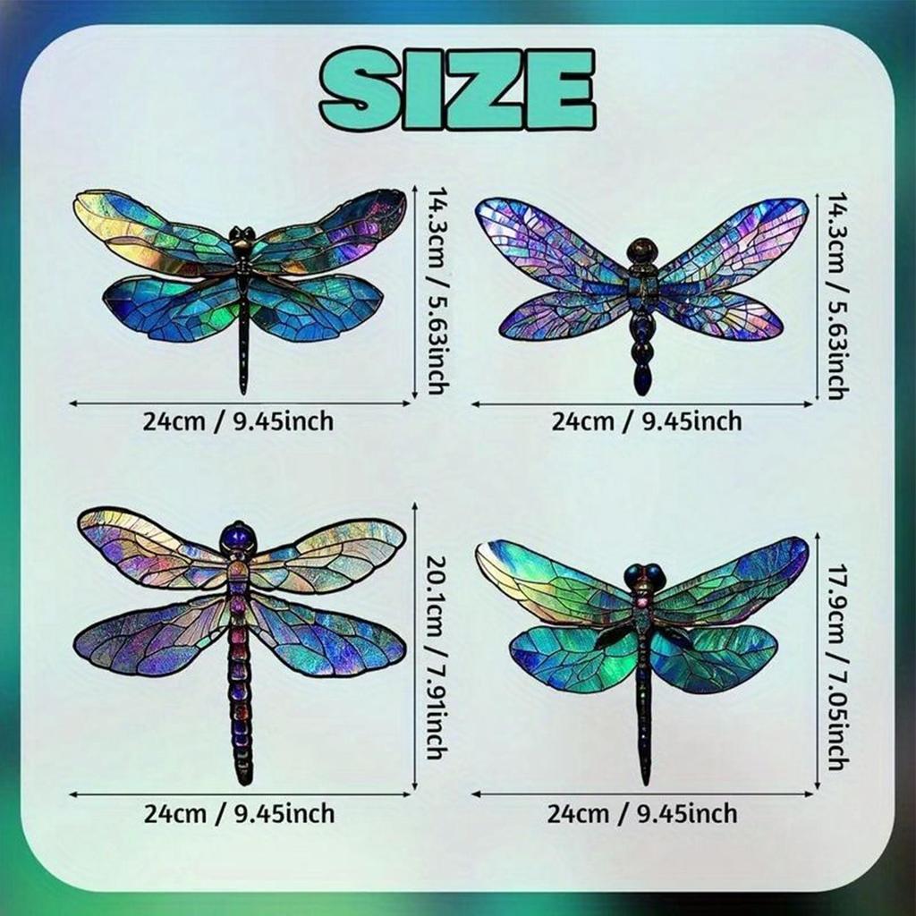 Dragonfly Wall Art Wooden Dragonfly Wall Decoration 4 Pieces Colorful Garden Decoration Sculpture Outdoor Hangings for Patio