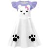 Kids Girls Anime Cartoon Printed Bear Pajamas Ruffle Dress Wig Set Halloween Cosplay Costumes