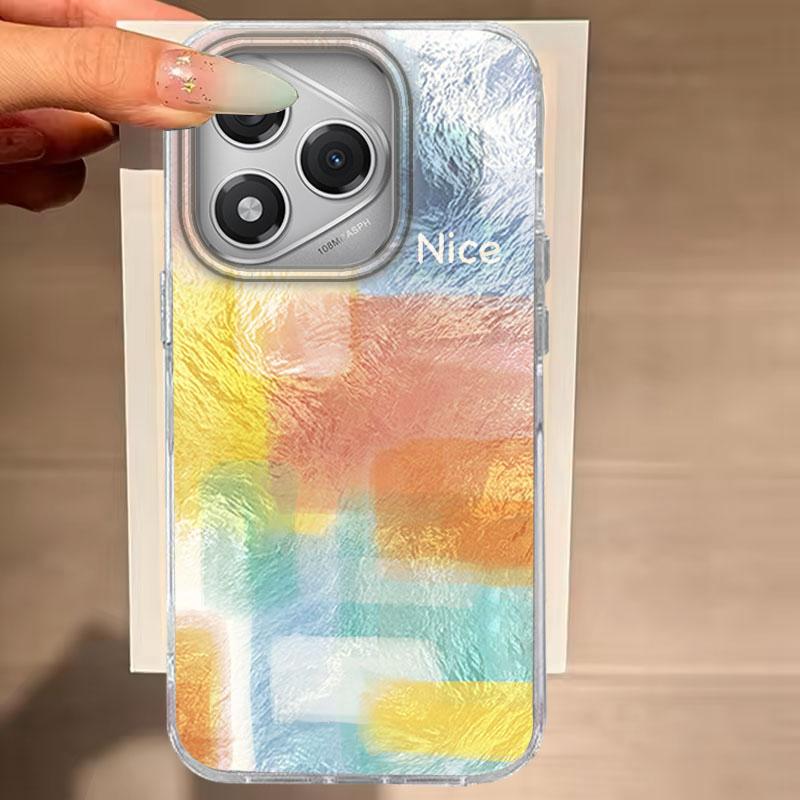 

Чехол для Honor 400 Lite 200 Pro 200Lite X9c X9a X8b X8a 5G Чехол для телефона Коричневый цветной блок Сращивание узора Для Honor 200 Сумки Honor X8a белый