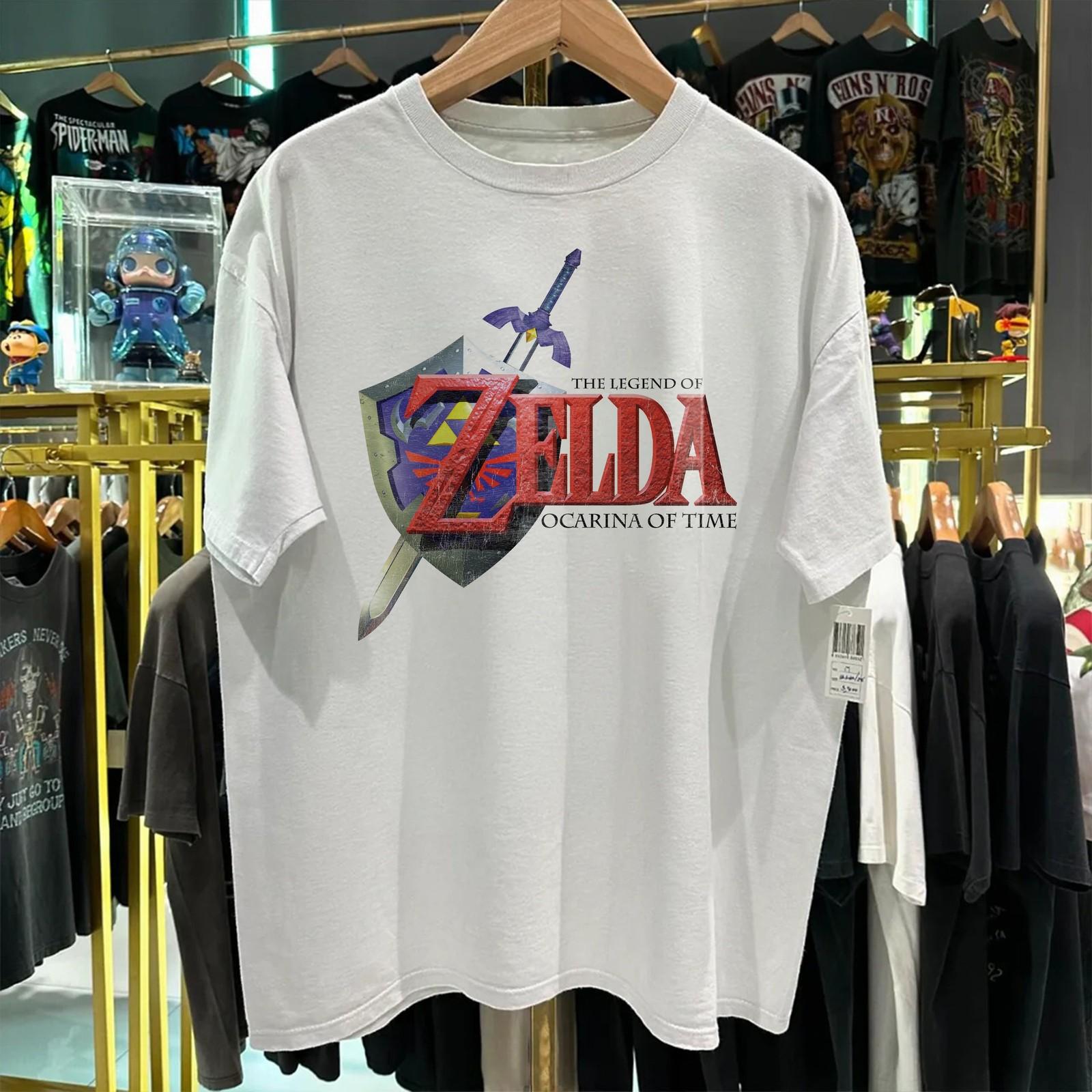 1998 The Legend Of Zelda - Ocarina Of Time () Aged T-Shirt White M 4XL