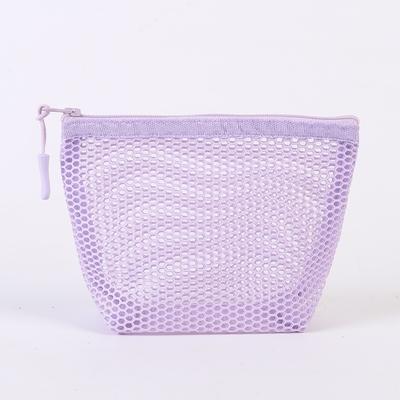 Fashion Mesh Cosmetic Bag Transparent Dopamine Lipstick Makeup Bag Large Capacity Travel Toiletry Bag for Women Girls