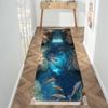 Premium 2D Koi Fish Runner Rug Set Waterfall Pond Print NonSlip Floor Mat for Entryway Hallway Living Room Zen Home Decor