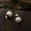 Designer 18k Gold Panda Pearl Stud Earrings: Creative Niche, Luxury Style