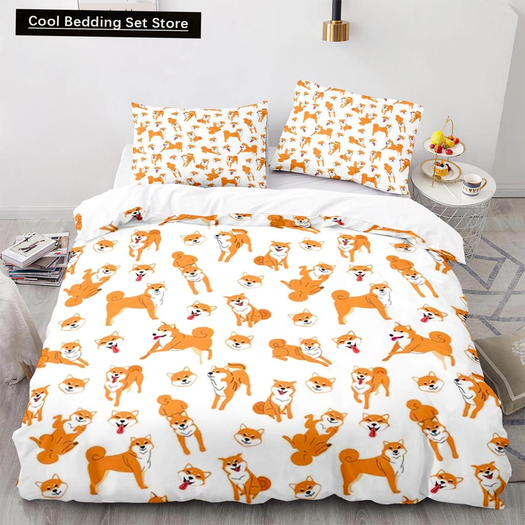 Kreslený Pes Zvířata Povlak na přikrývku Velikost King Queen Rozkošný Mazlíček Štěně Ložní souprava pro Děti Chlapce Dívky Divoká příroda Polyesterový Povlak na přikrývku