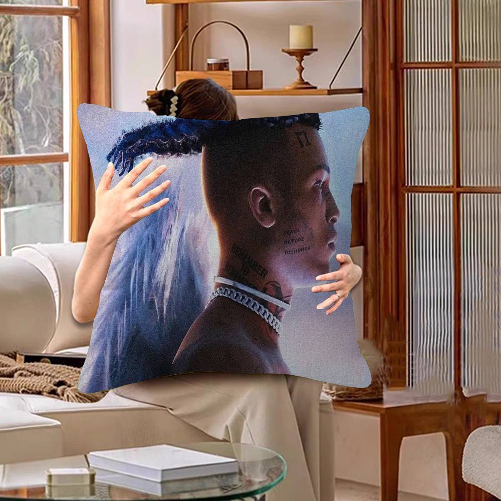 XXX-Tentacion Rock Rapper Pillow Covers Cartoon Sofa Decorative Home Double-sided Printing Short Plush Cute Cushion Cover