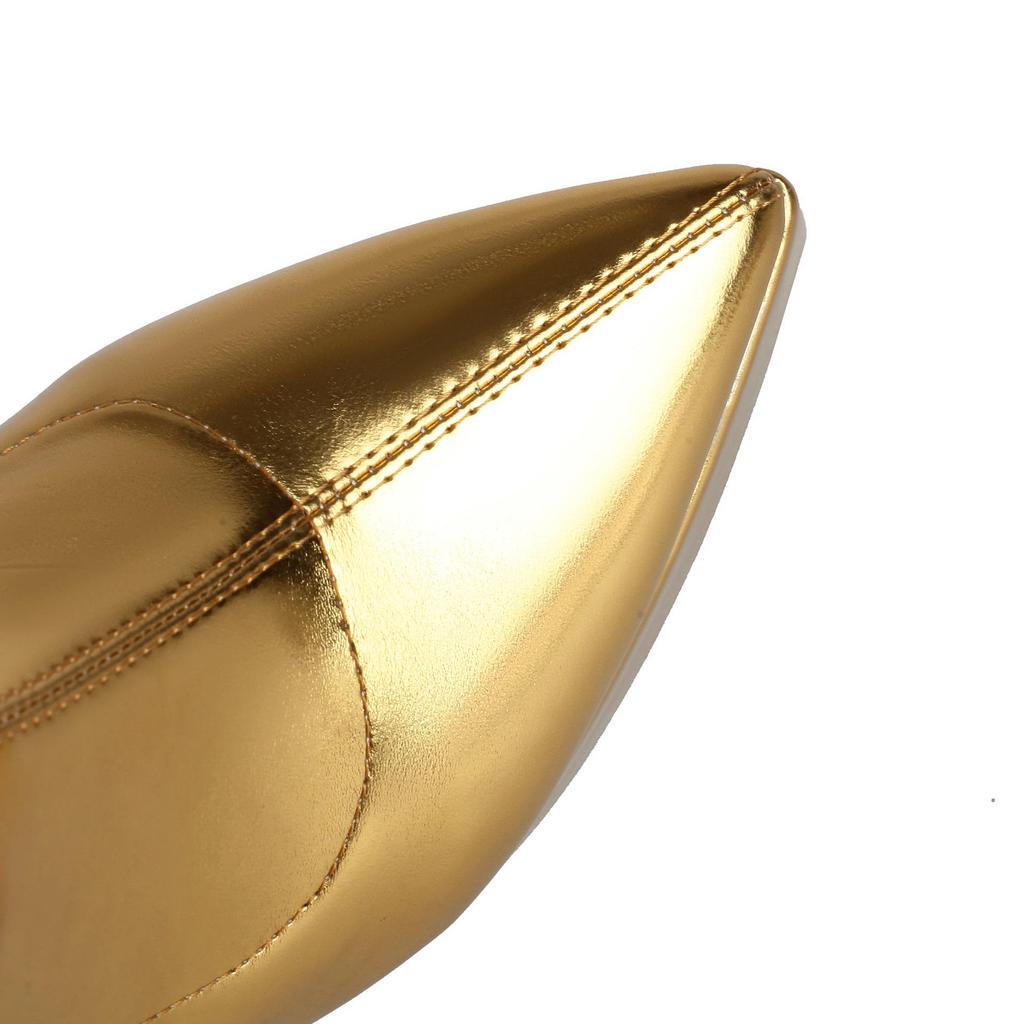 Women's Stretchy Slimming Gold/Silver Super High Heel Platform Over-the-Knee Boots for Runway Show