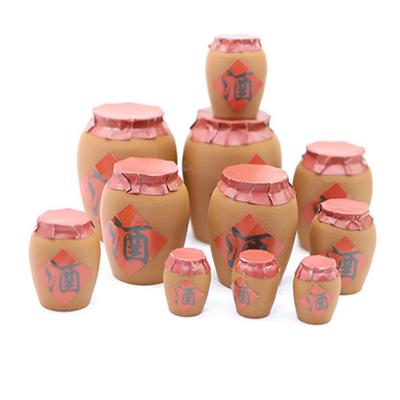 Mini Likör Kavanozu Çin Tarzı Mini Dekoratif Şarap Kavanozu Model Oyuncak DIY 1/12 Bebek Evi Mutfak Yemek Odası Masa Dekorasyon Aksesuarları