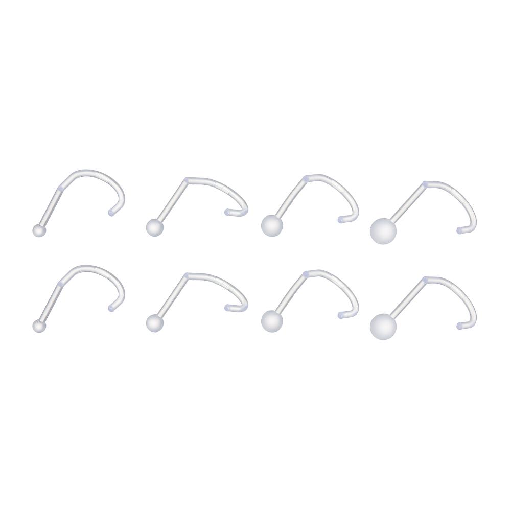 Cheap 8Pcs Plastic Nose Studs Rings Piercing Pin Body Jewelry Joom