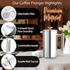 34oz French Press Coffee Maker, 1000ml Stainless Steel Double Insulated Cafetiere 8 Cup Espresso Coffee Press, Portable Coffee Plunger Pot for Home,