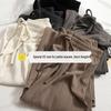 Petite Ice Silk Wide-Leg Slimming Pants - Women's Summer XS Straight-Leg Casual, 145cm/150cm Options