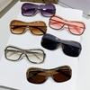 New outdoor cycling sports sunglasses, frameless, stylish, and cool, with a single-piece design and metallic trim, women's sunglasses